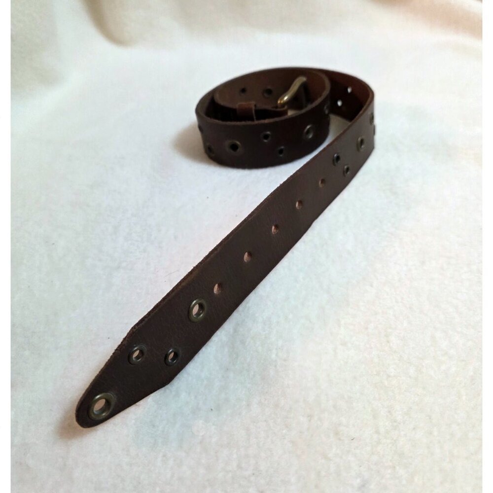 Hipwear Mens Leather Belt 18317 Sz S Brown Metal rimmed holes